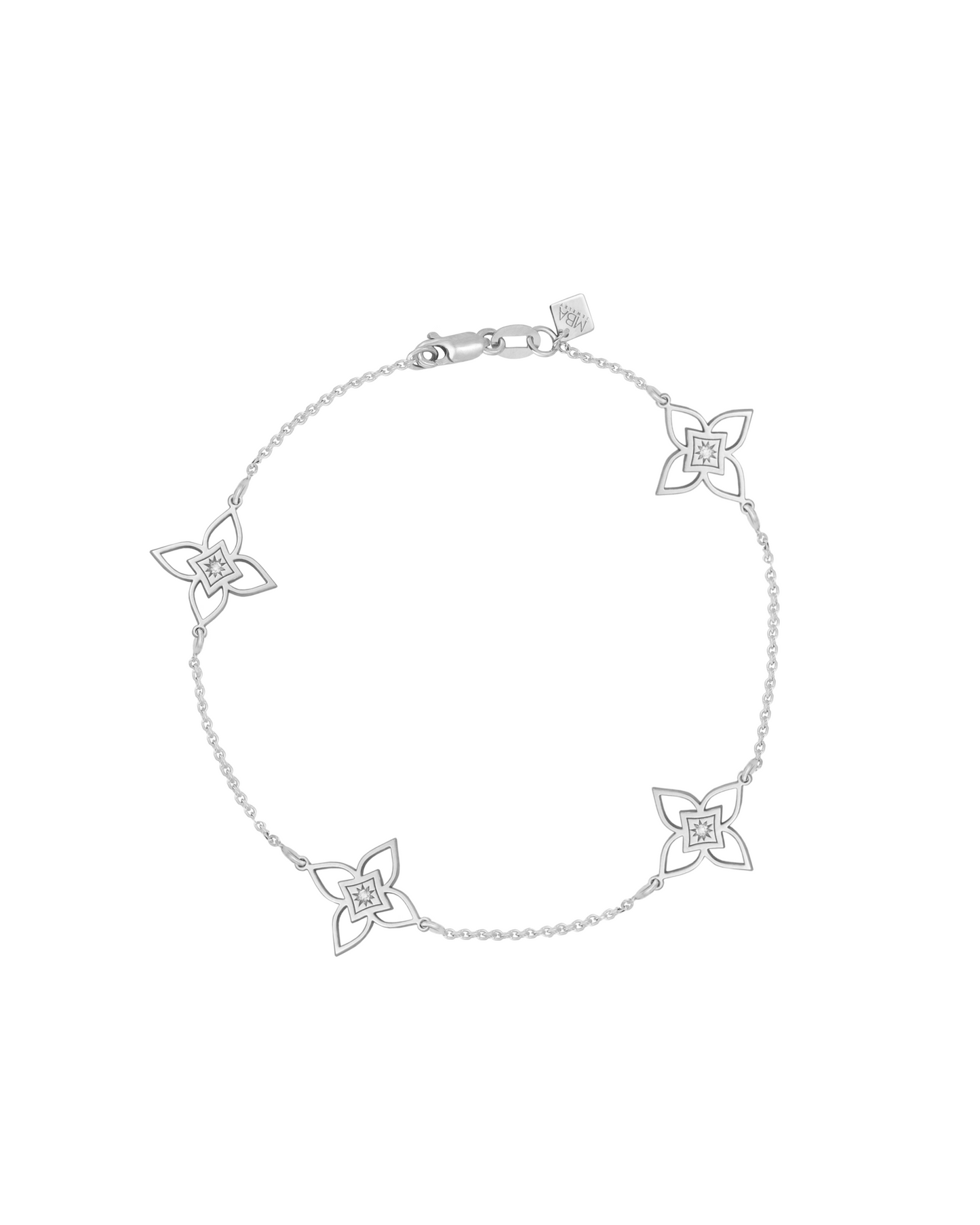 Brățară Heritage Bloom Small Aur Alb cu diamant 0.04ct