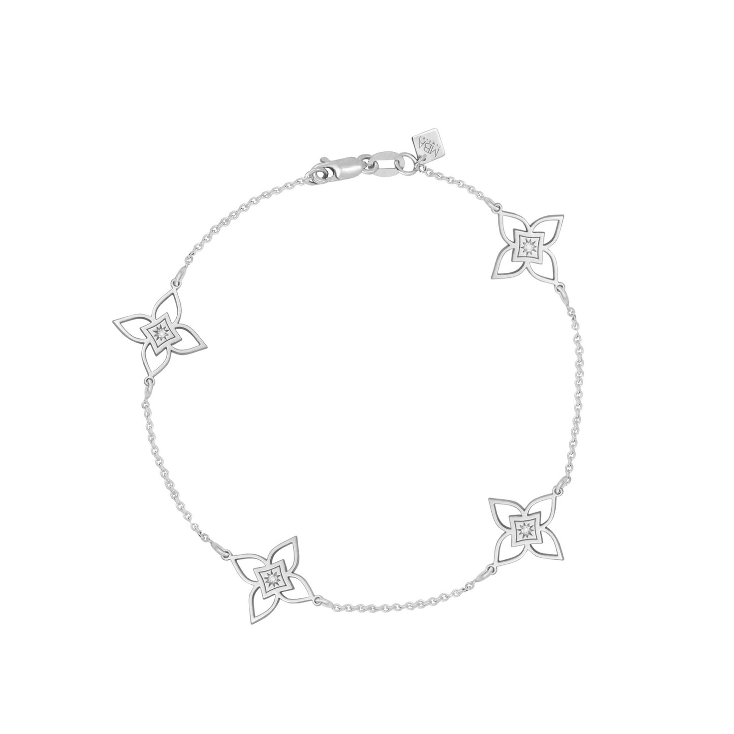 Brățară Heritage Bloom Small Aur Alb cu diamant 0.04ct