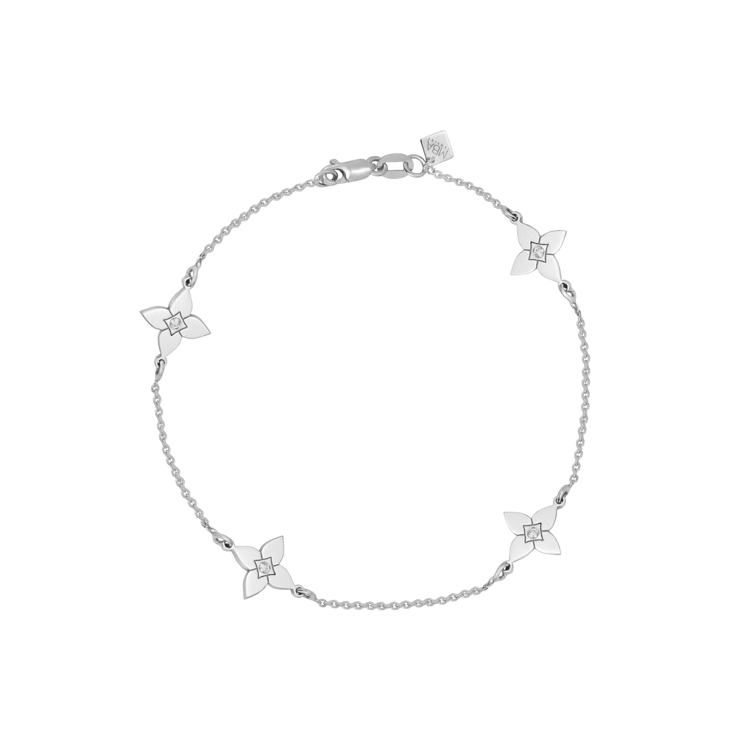 Brățară Heritage Bloom Medium Aur Alb cu diamant 0.04ct