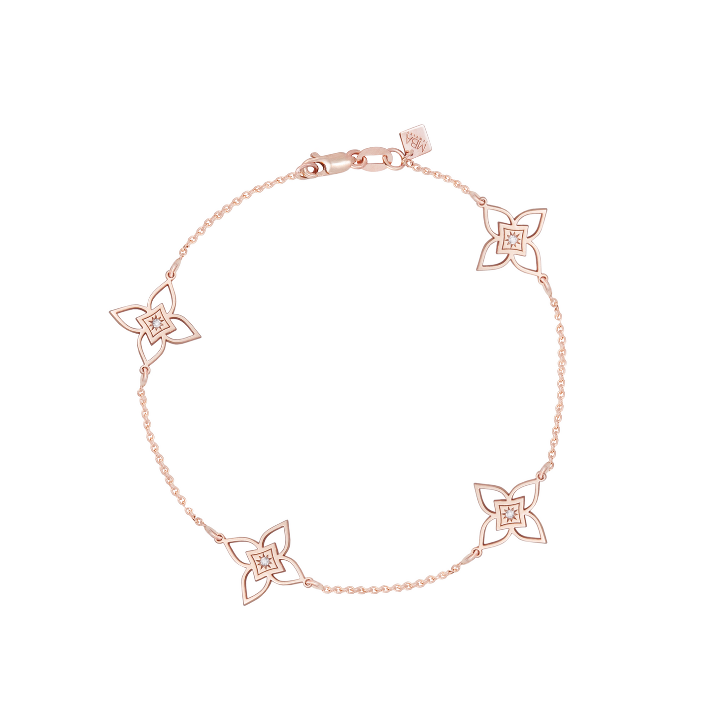 Brățară Heritage Bloom Small Aur Roz cu diamant 0.04ct
