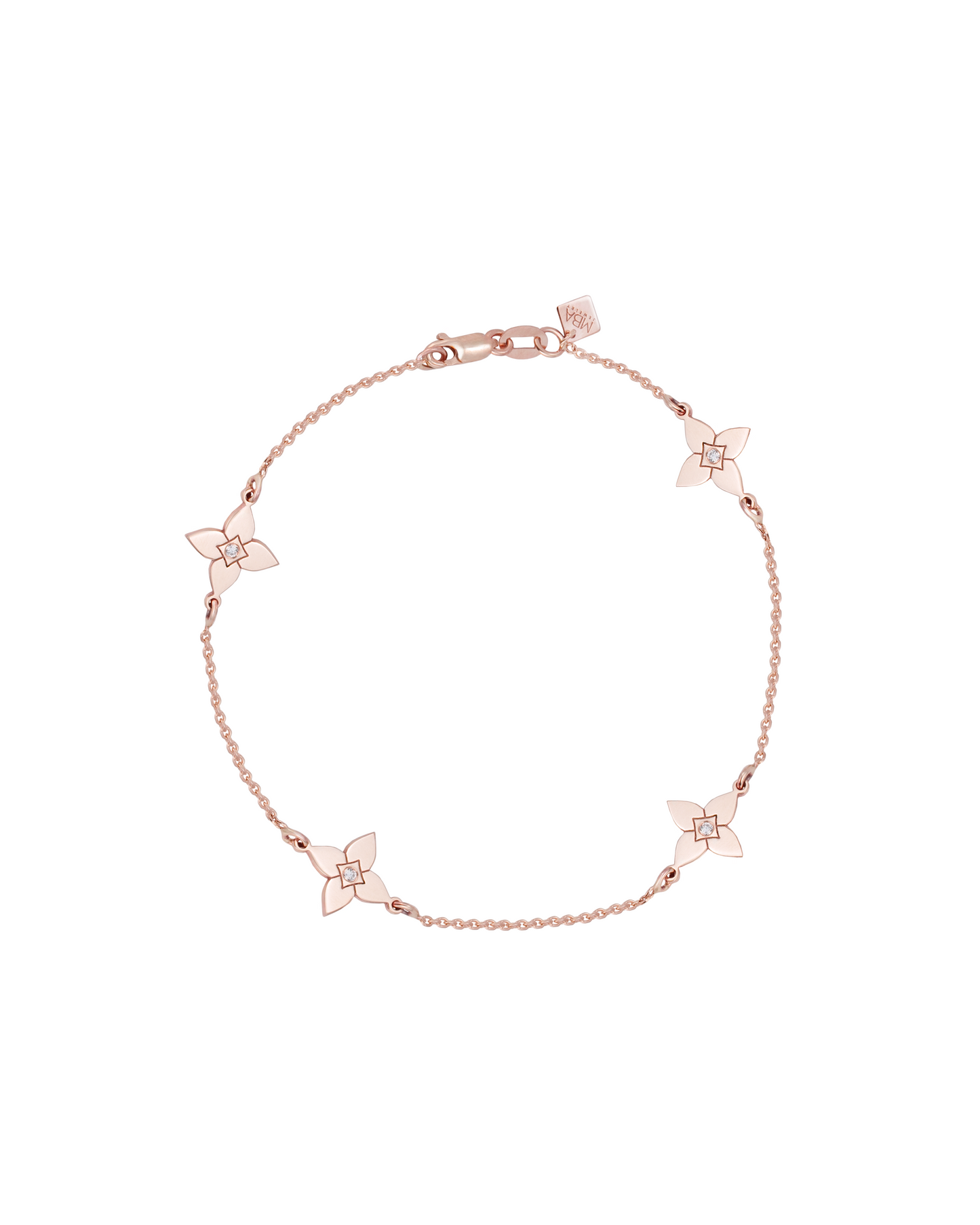 Brățară Heritage Bloom Medium Aur Roz cu diamant 0.04ct