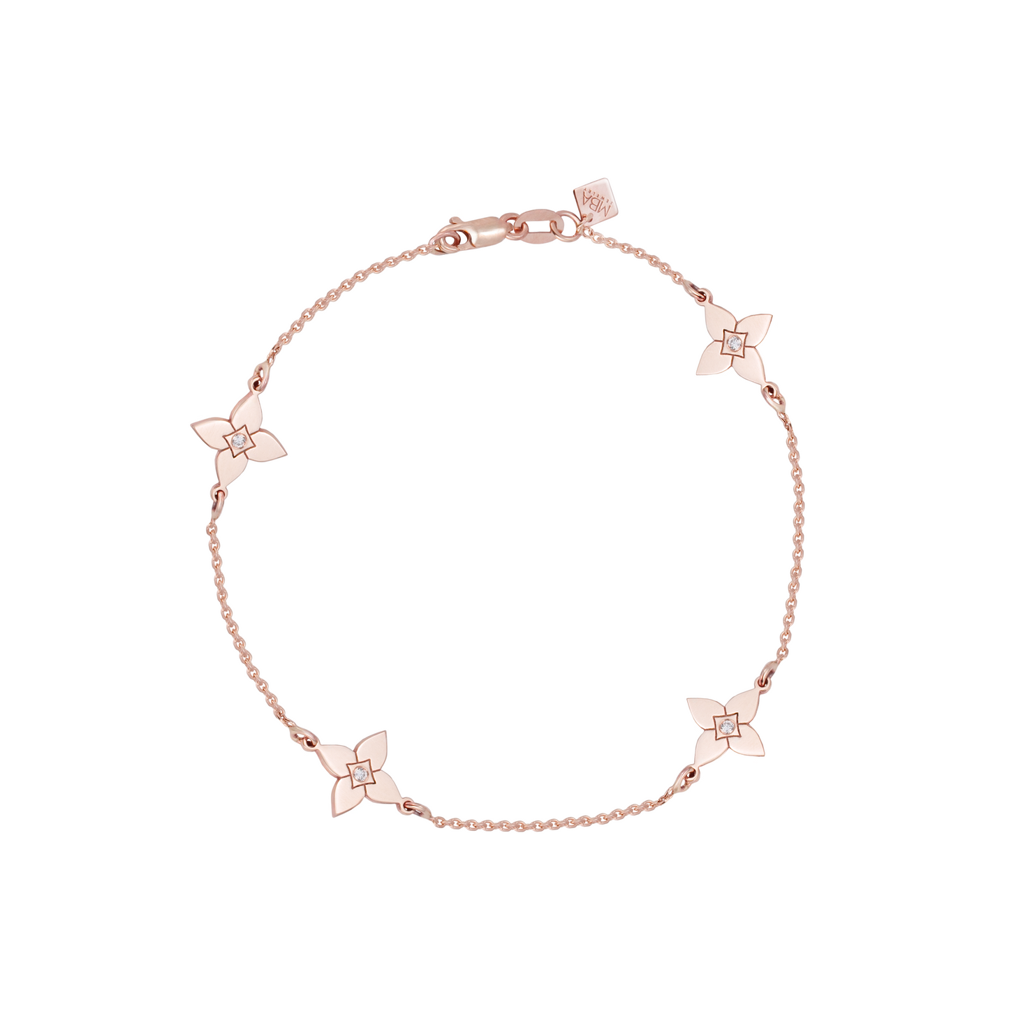 Brățară Heritage Bloom Medium Aur Roz cu diamant 0.04ct