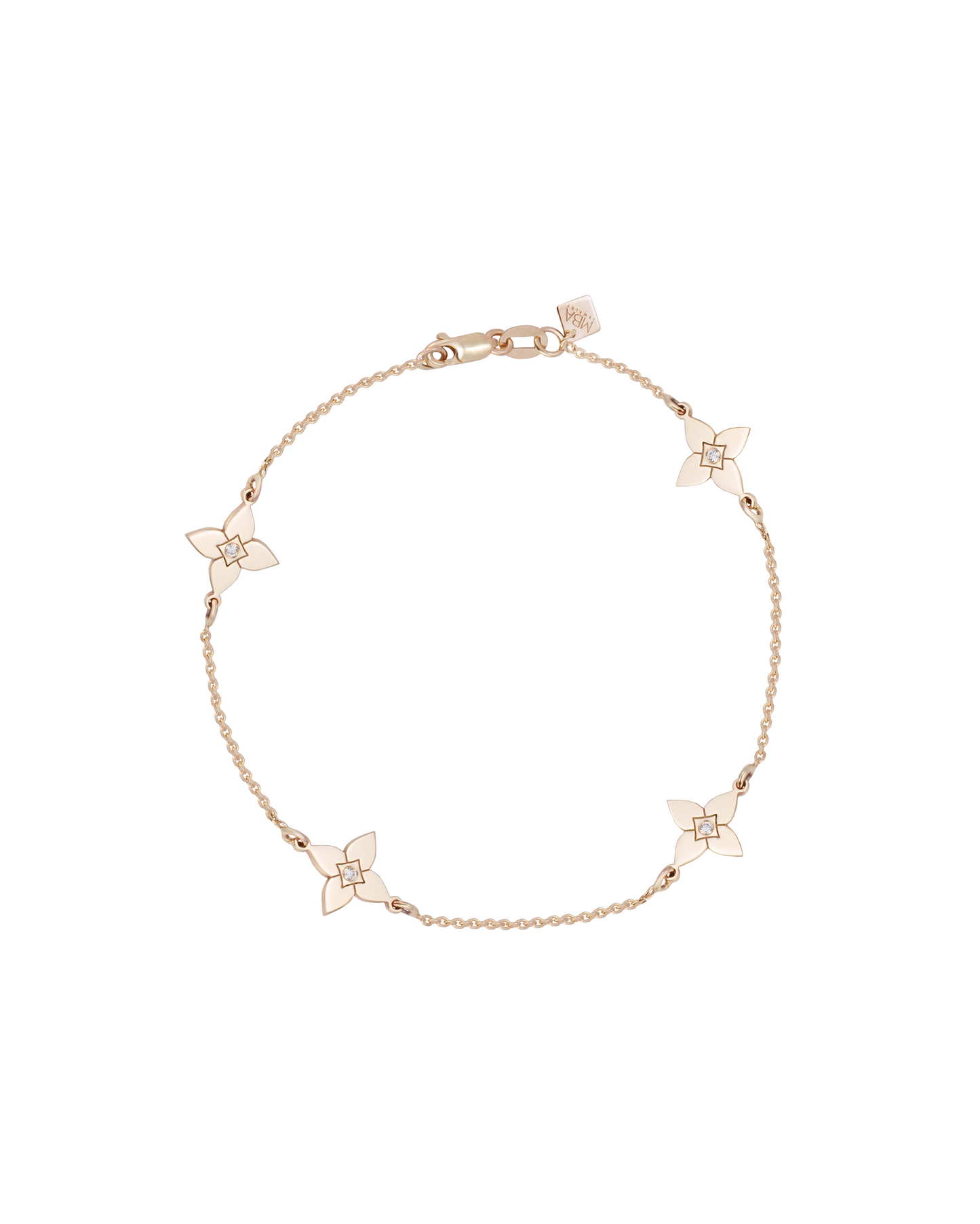 Brățară Heritage Bloom Medium Aur Galben cu diamant 0.04ct