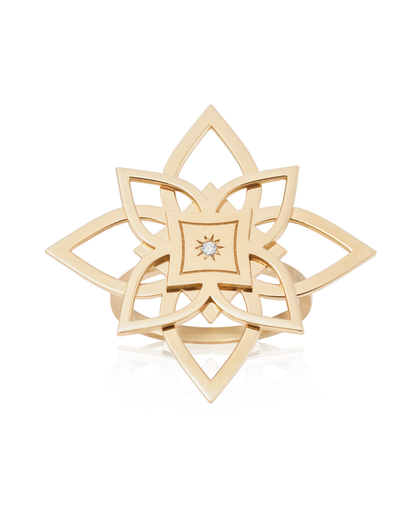 Inel Heritage Bloom Aur Galben XL cu diamant 0.01ct