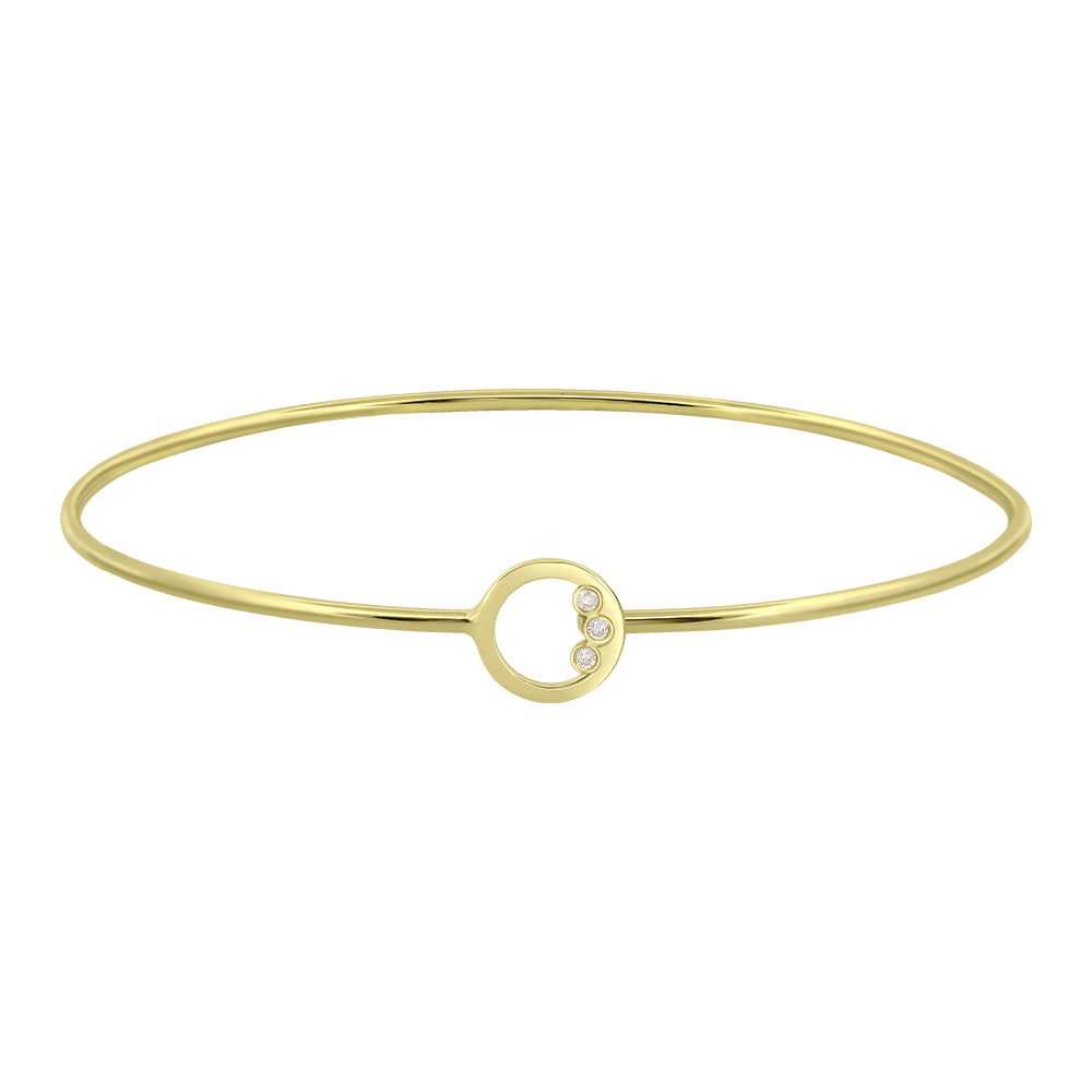 BRĂȚARĂ FIXĂ MINIMALISTĂ DIN AUR CERC CU DIAMANTE