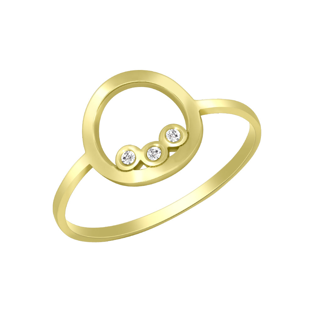 INEL MINIMALIST DIN AUR CERC CU DIAMANTE