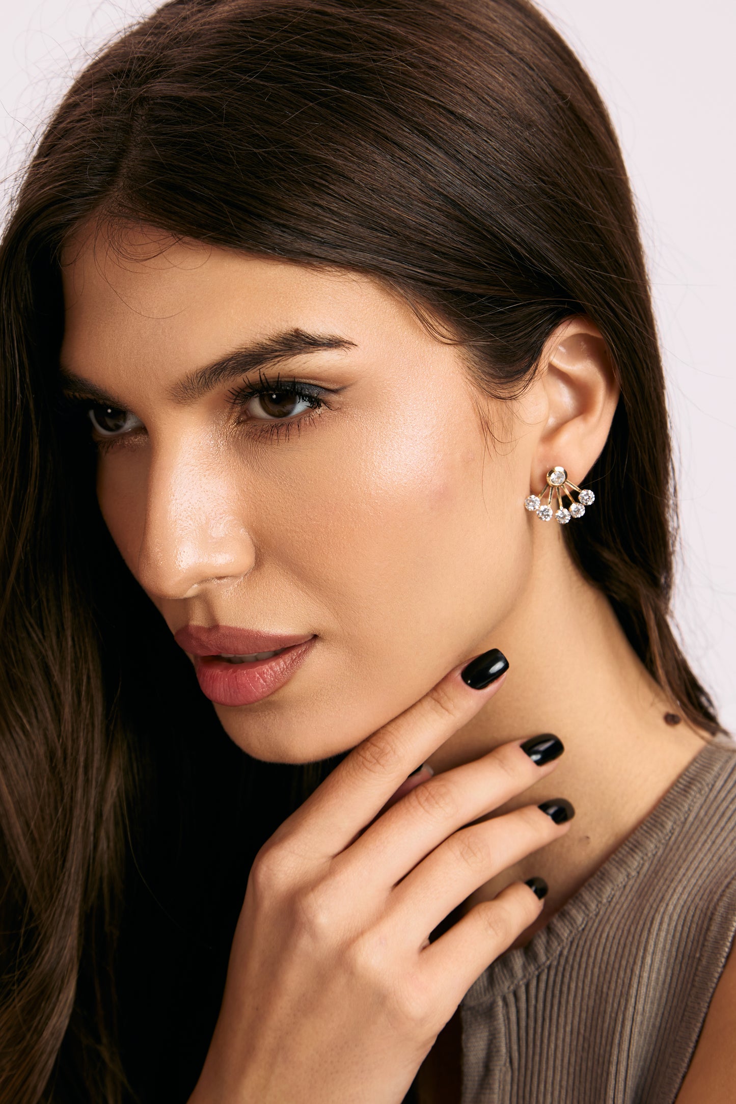 Cercei aur galben 14K Six Crystal