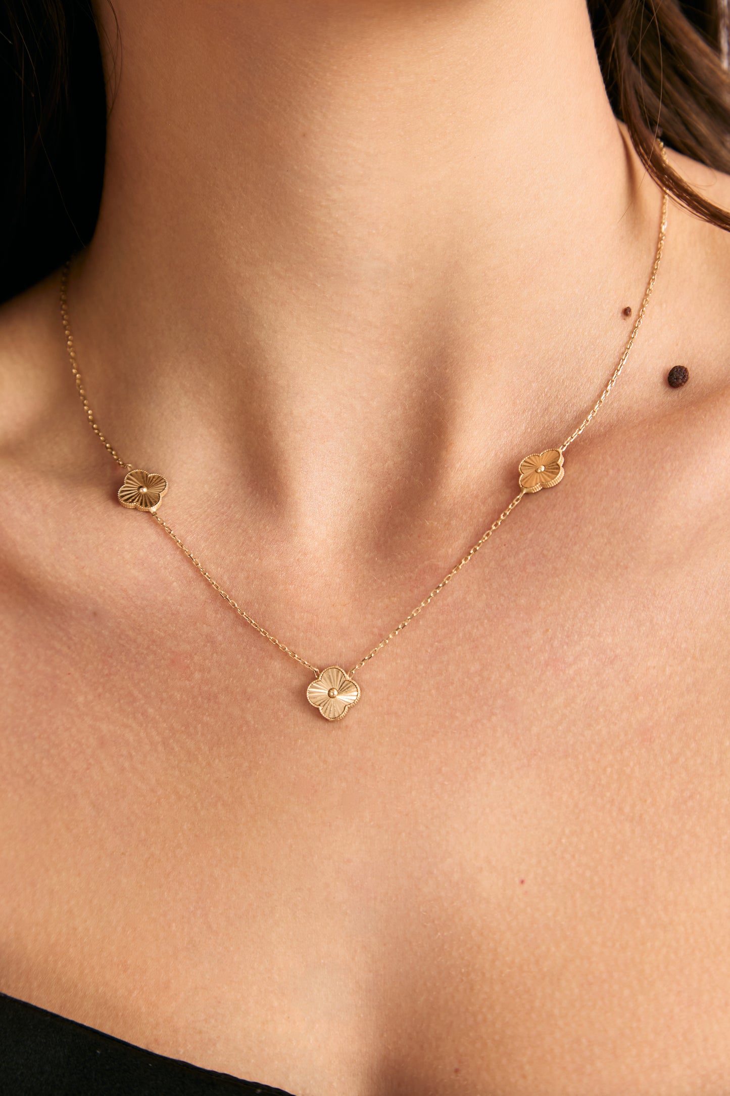 Colier Clover din aur galben 14K
