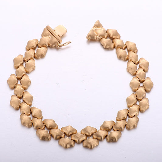 Brățară Fleurs Satin din aur galben 18K