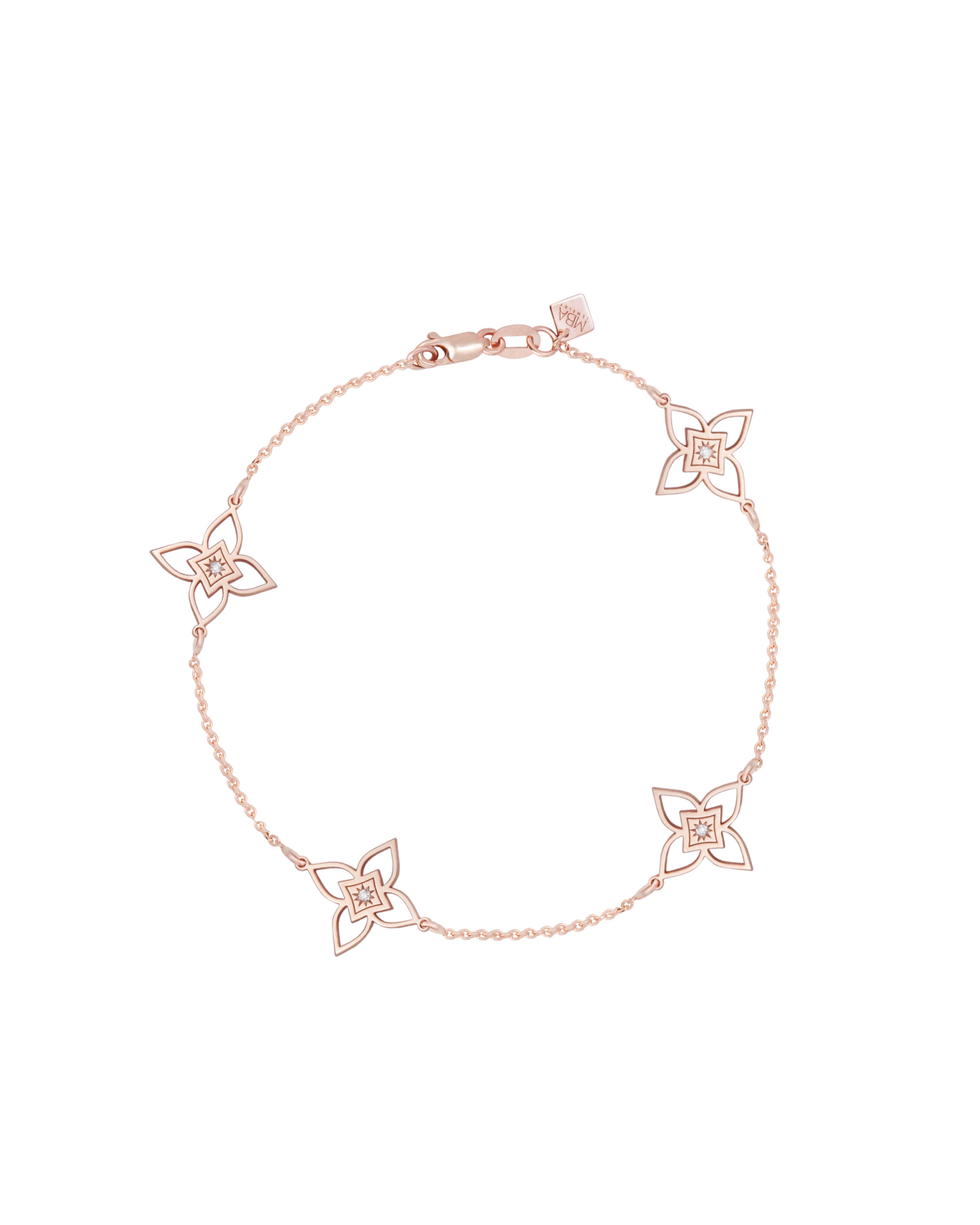 Brățară Heritage Bloom Small Aur Roz cu diamant 0.04ct