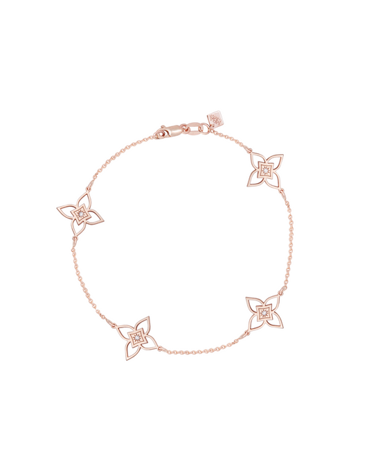 Brățară Heritage Bloom Small Aur Roz cu diamant 0.04ct