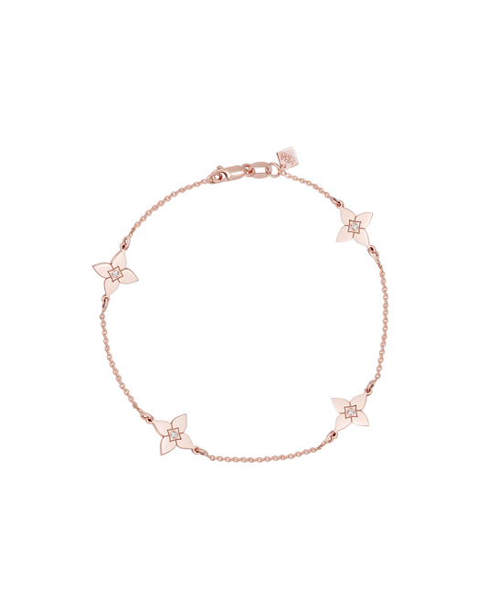 Brățară Heritage Bloom Medium Aur Roz cu diamant 0.04ct