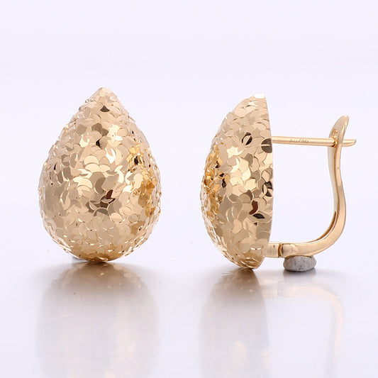 Cercei Goutte Diamantée din aur galben 18K
