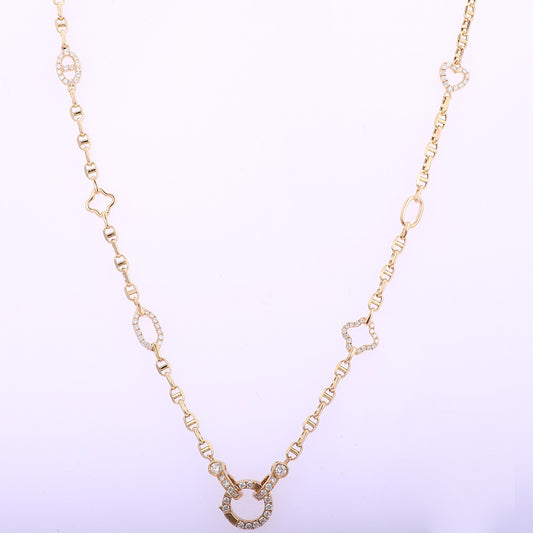 Colier Maillons Pavé din aur galben 18K