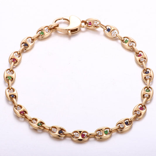 Brățară Marine Multicolore din aur galben 18K