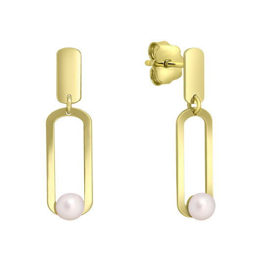 CERCEI DIN AUR MINIMALIȘTI CU PERLĂ