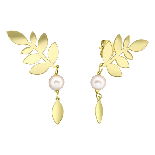 CERCEI DIN AUR FRUNZĂ ȘI PERLĂ