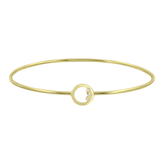 BRĂȚARĂ FIXĂ MINIMALISTĂ DIN AUR CERC CU DIAMANTE