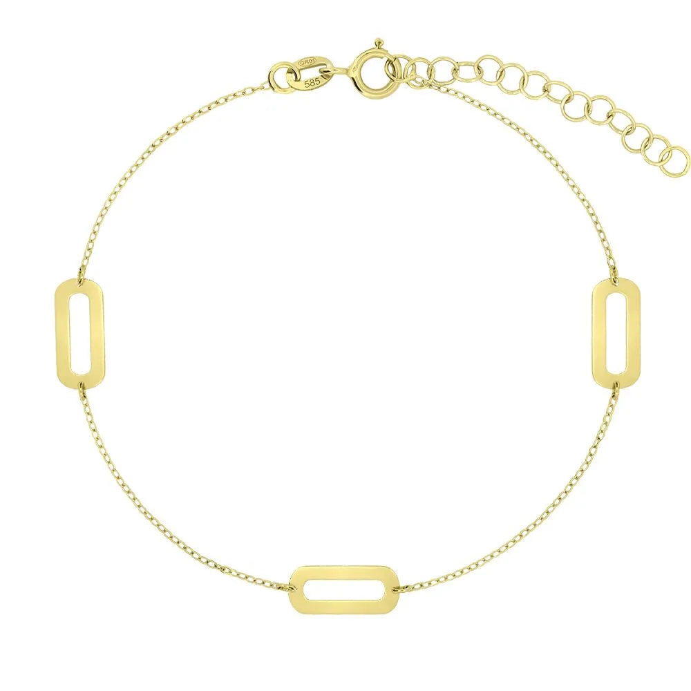 BRĂȚARĂ LANȚ DIN AUR CU FORME GEOMETRICE