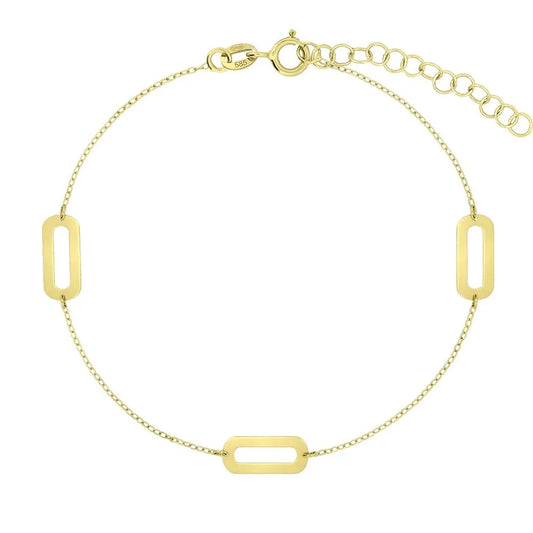 BRĂȚARĂ LANȚ DIN AUR CU FORME GEOMETRICE