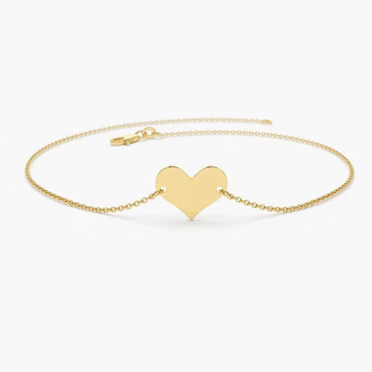 BRATARA DIN AUR GALBEN CU INIMIOARA