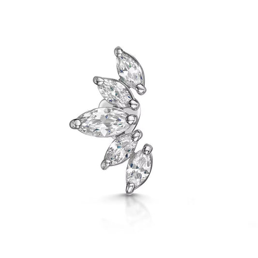 Piercing Lotus Arc · Aur 14K cu Zirconiu – Realizat la Comandă
