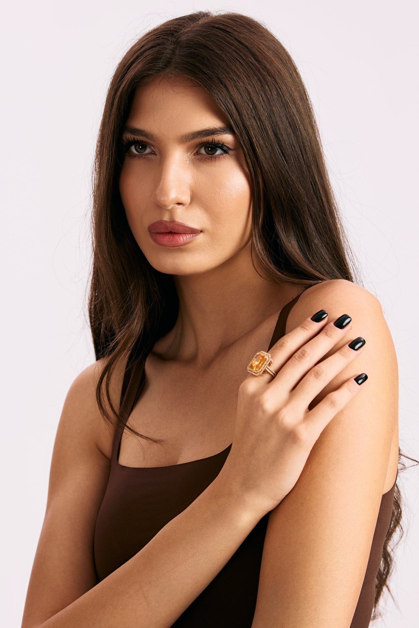 Inel aur galben 14K Big Yellow Stone