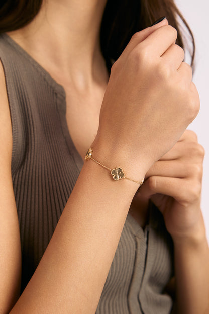 Brățară aur galben 14K Multi Clover