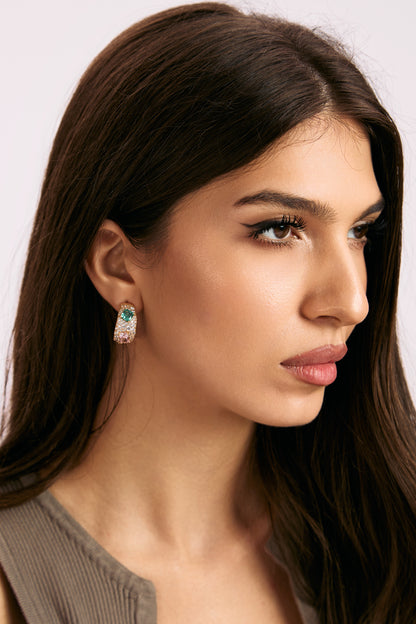 Cercei aur galben 14K Crystal