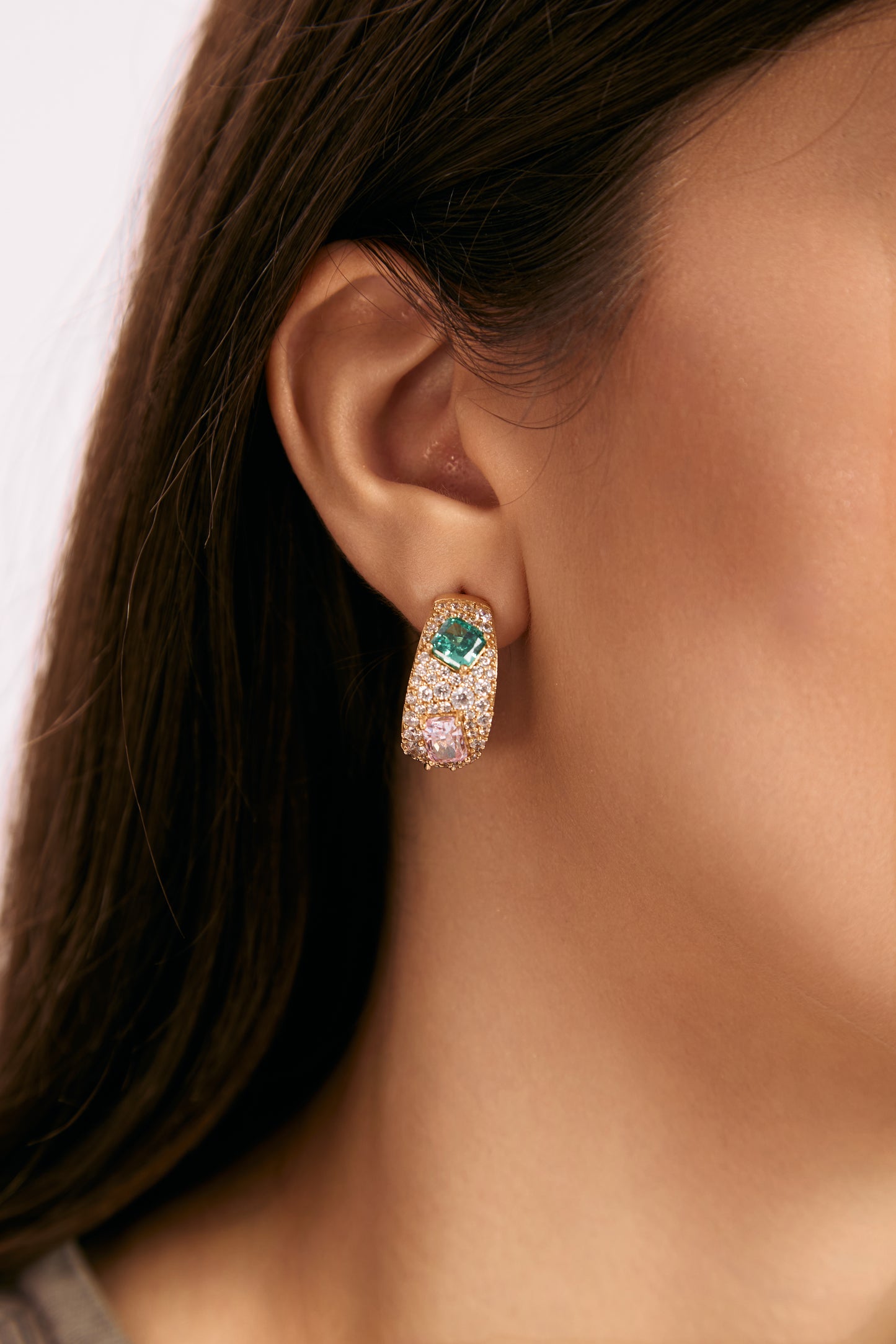 Cercei aur galben 14K Crystal