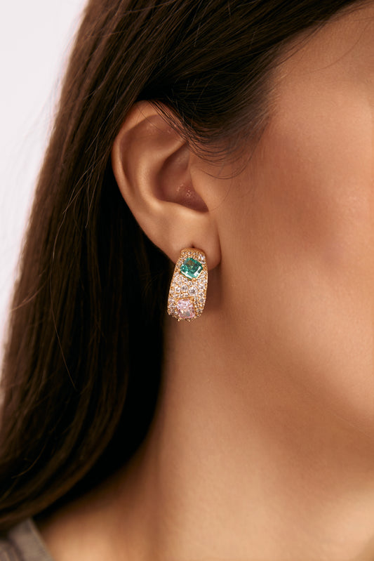 Cercei aur galben 14K Crystal